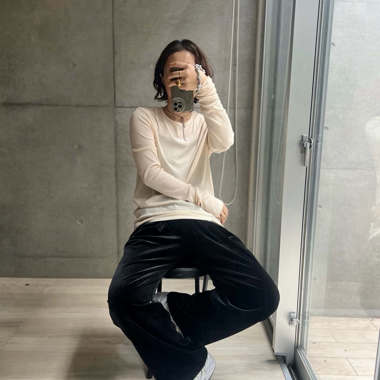 61%OFF【期間限定:1枚990円!3枚購入クーポンで】シアー ロンT リブ レイヤード シースルー 袖クシュ トップス tシャツ 長袖 シアートップス レイヤードネック ヘンリーネック Uネック 体型カバー【 リブシアーロンT 】シースルー トップス